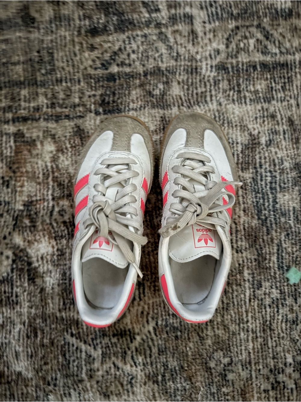 Kids adidas White and Pink sambas